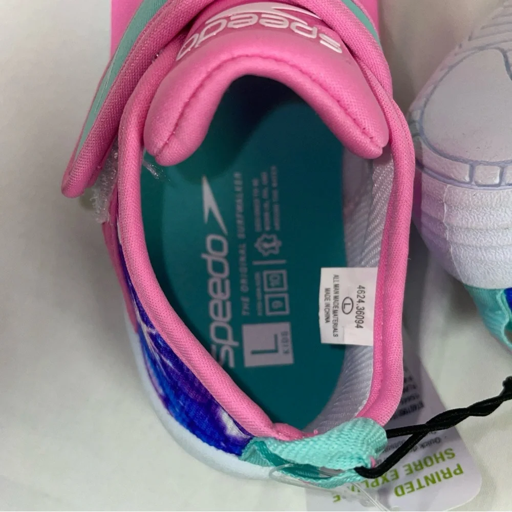 Speedo Little Girls Large 9 10 Aqua socks Water‎ Shoes Pink  Rubber Sole